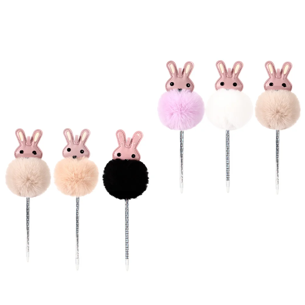 6Pcs Gel Pen Rabbit Creative Design Kids Gift Mixed Color 0.55mm Extra Smooth Writing Kid Gel Pen School Supplies