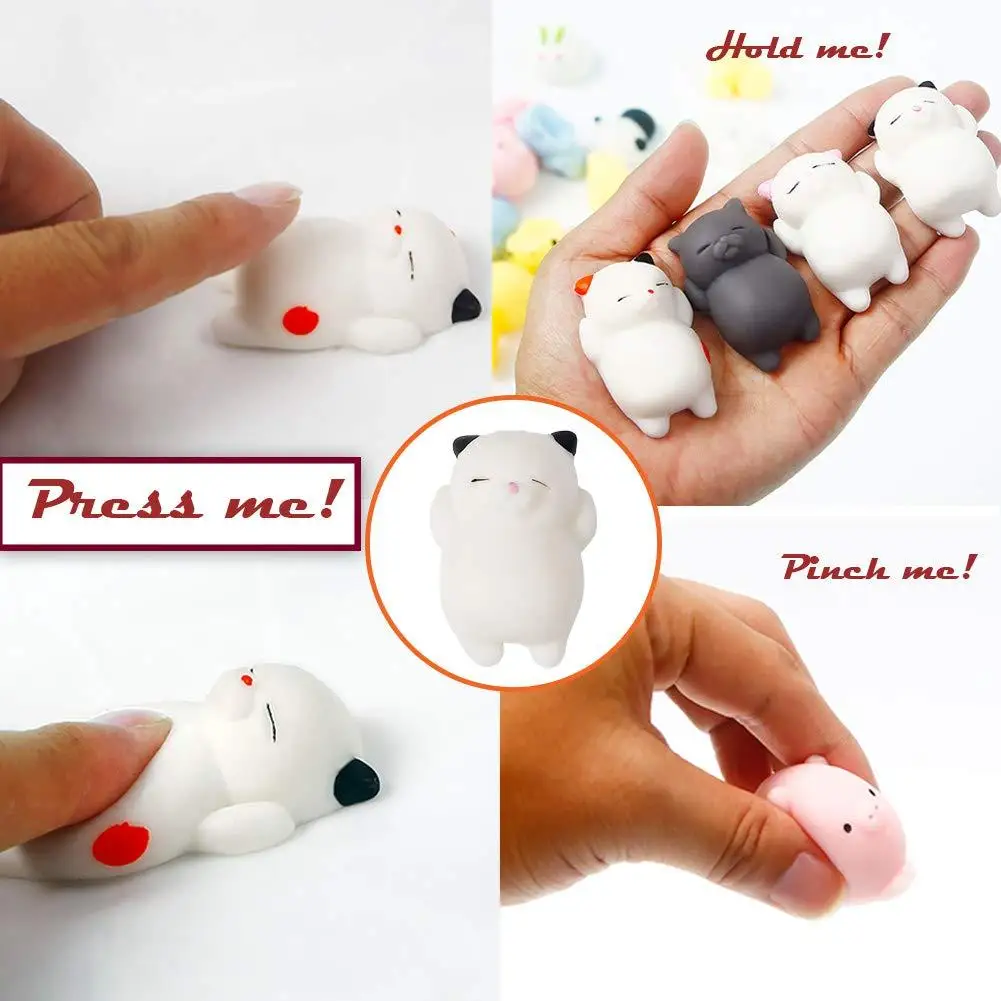 [Clearance Sale] 20Pcs/Set Mini Mochi Squishy Animals Panda Cat Stress Reliever Anxiety Toy for Children Adults