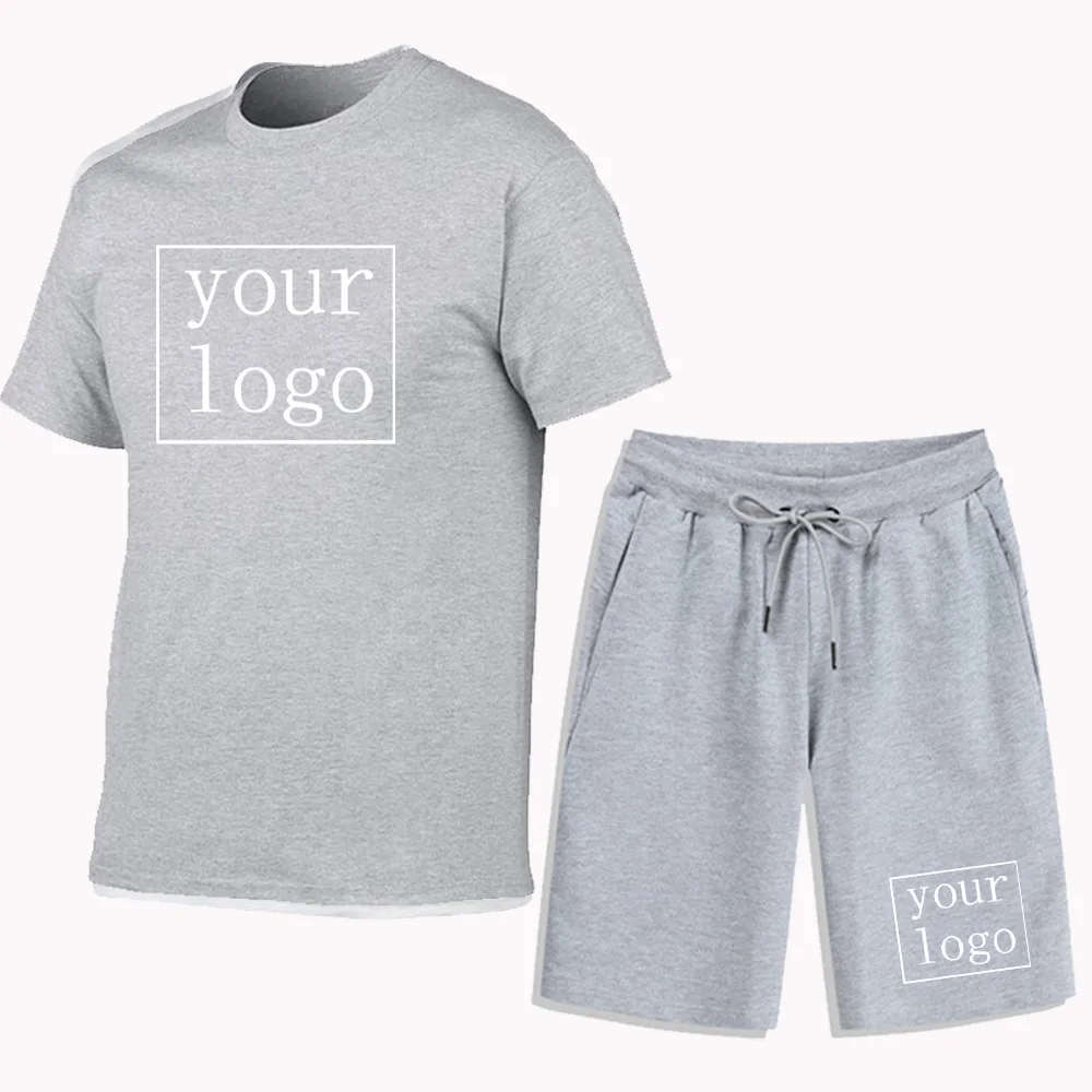 Custom Your Own Logo Text Photo Print T-shirts Shorts Men Tracksuit DIY Tee Shirts Summer Fashion Short Sleeve Personalized Sets