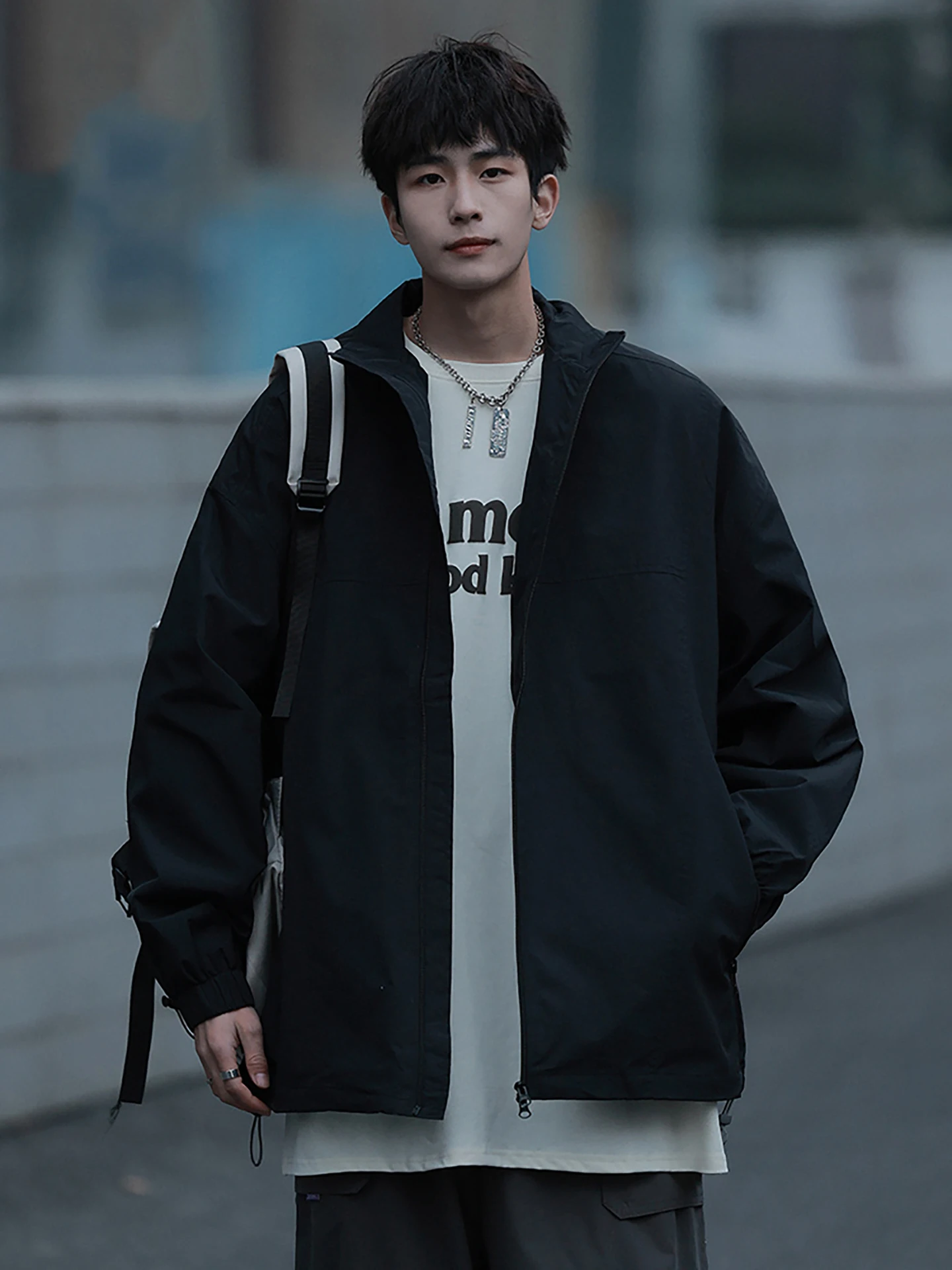 

Свободный крой, мужская одежда Jaet Autumn Faion Urban Sle, американский бренд с воротником-стойкой, весенне-осенняя одежда для пар, Woodpeer TUCANO