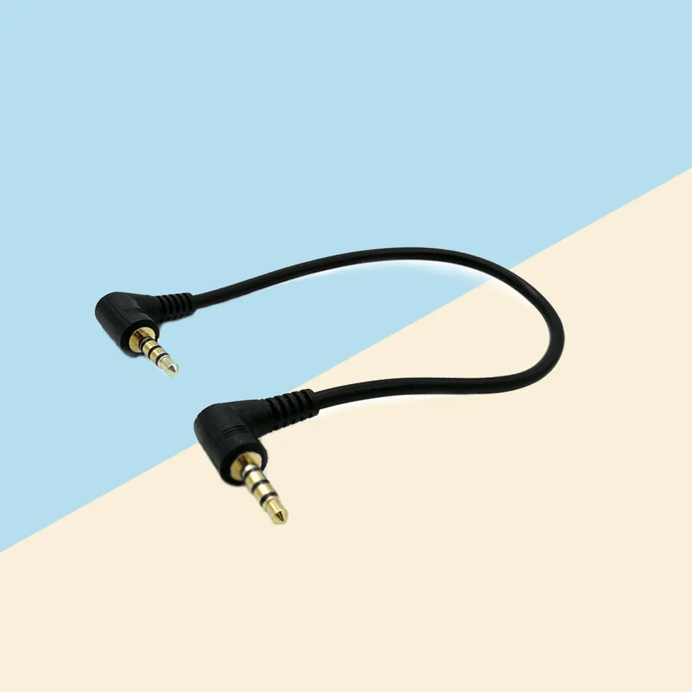 

15Cm 3.5Mm Male To Male Gold Plated Stereo Aux Car Extension Cable Black Double Elbow Audio For Smartphone Tablet Audio Video