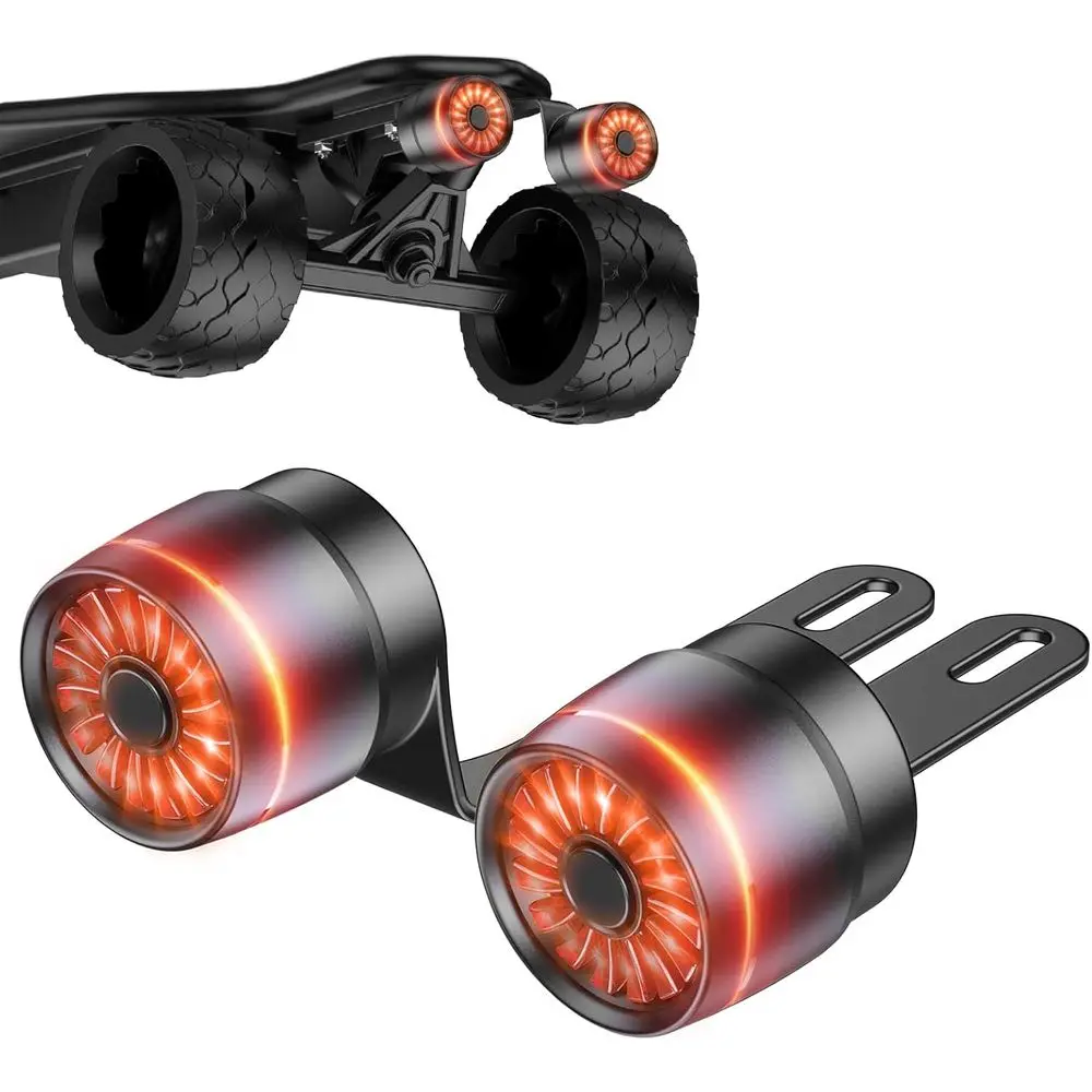 

2-Piece Smart Tail Lights for Skateboards, Brake-Sensing, 5 Seconds Quick Release, Includes Mounts