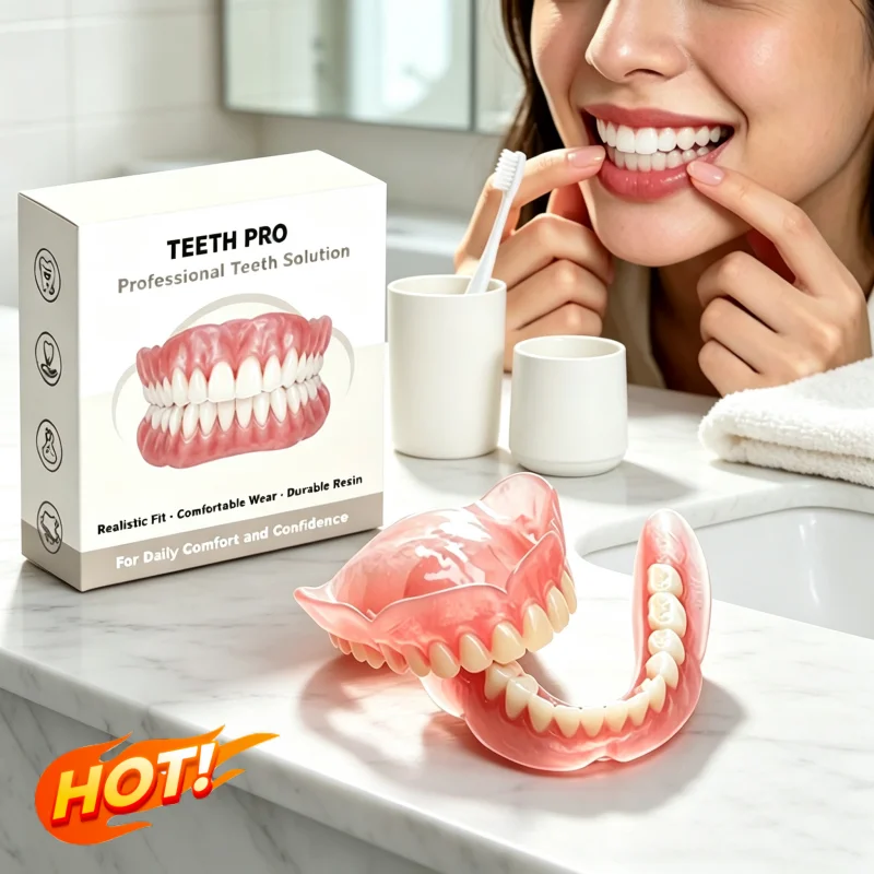 Soft Silicone Upper&lower Dentures Comfort Realistic False Teeth Bright Smile Teeth Appliance For Adults New Hot Selling ﻿ 2026