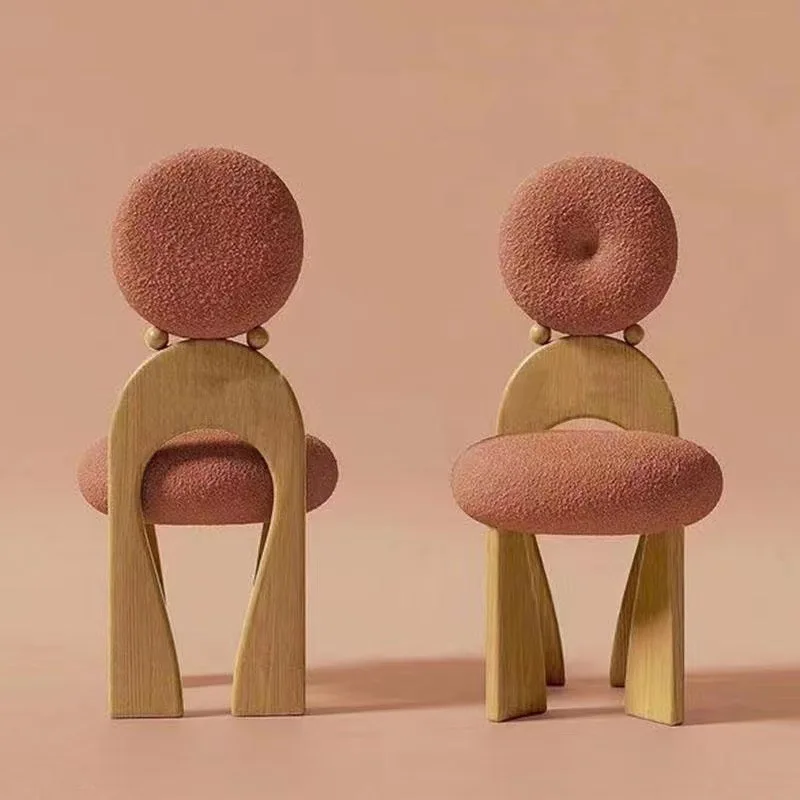 Wabi con schienale alto, sala da pranzo, camera da letto, sgabello per il trucco, Internet, celebrità, sedia da comò retrò in legno massello