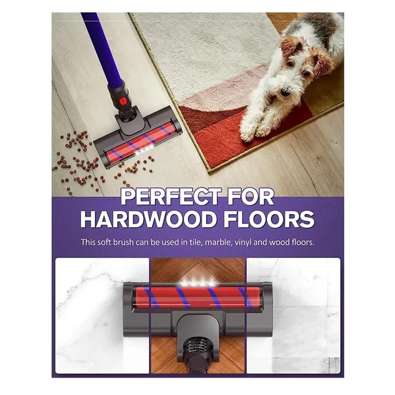 

Комплект сменных электрических насадок A55X для пылесосов Dyson V7 V8 V10 V11 V15 с мягкой щетиной для уборки пола