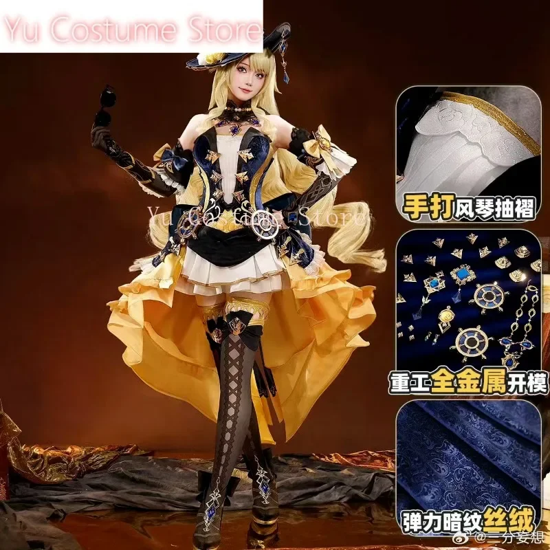 Yu Costume Genshin Impact Navia Game Suit Elegant Lovely Dress Uniform Cosplay Costume Halloween Party Role Play Outfit Women