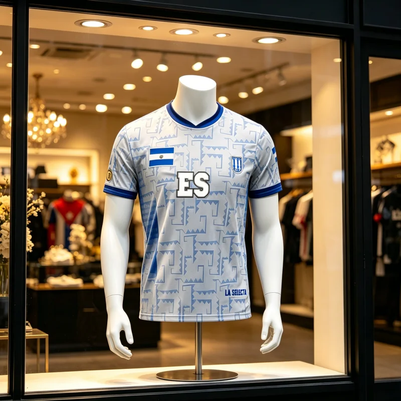 El Salvador Blanca Nacional Fußballtrikot ES La Selecta Nationalmannschaft Fußball-Fan Atmungsaktives Sport-T-Shirt Familie Kinder T-Shirts – Detail 1