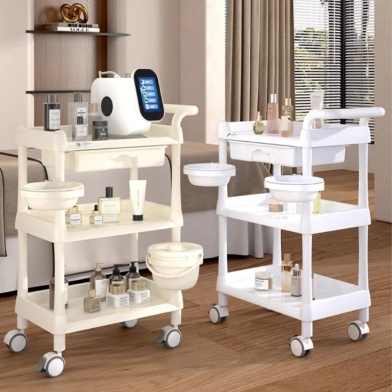 Beautify Storage Barbershop Salon Trolley Lash Manicure Cosmetic Salon Trolley Nordic Carrito Auxiliar Beauty Furniture HYST