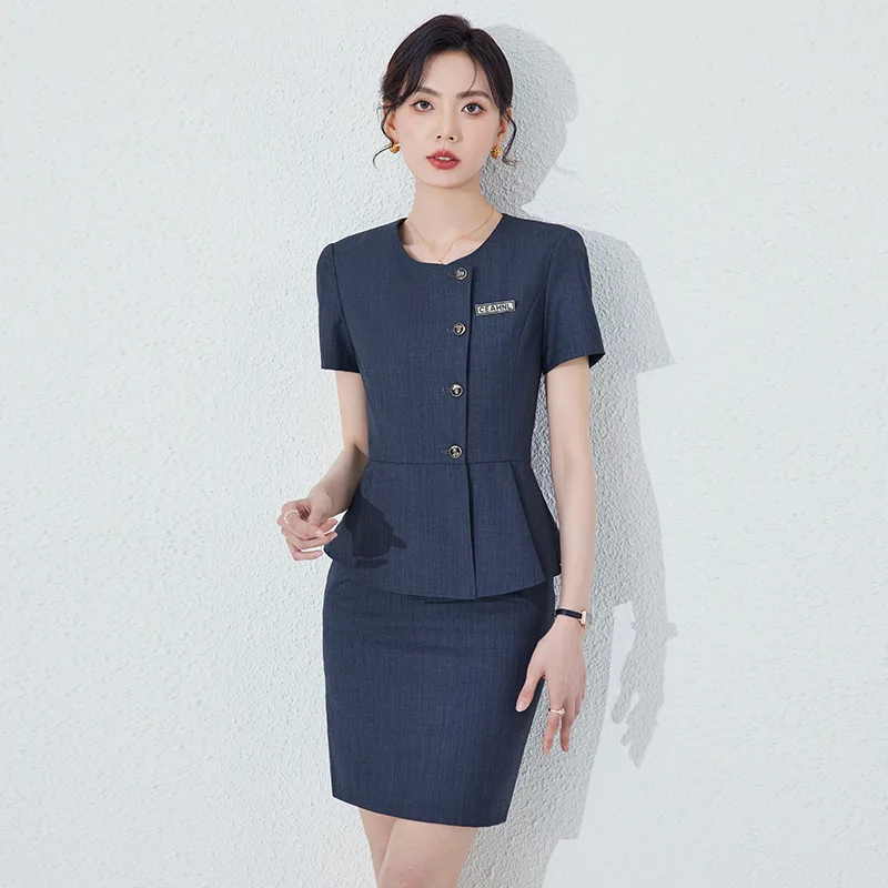 Summer New Professional Small Suit Coat Female Suit Jewelry Shop Gold Shop Overalls High-End Temperament Formal Wear