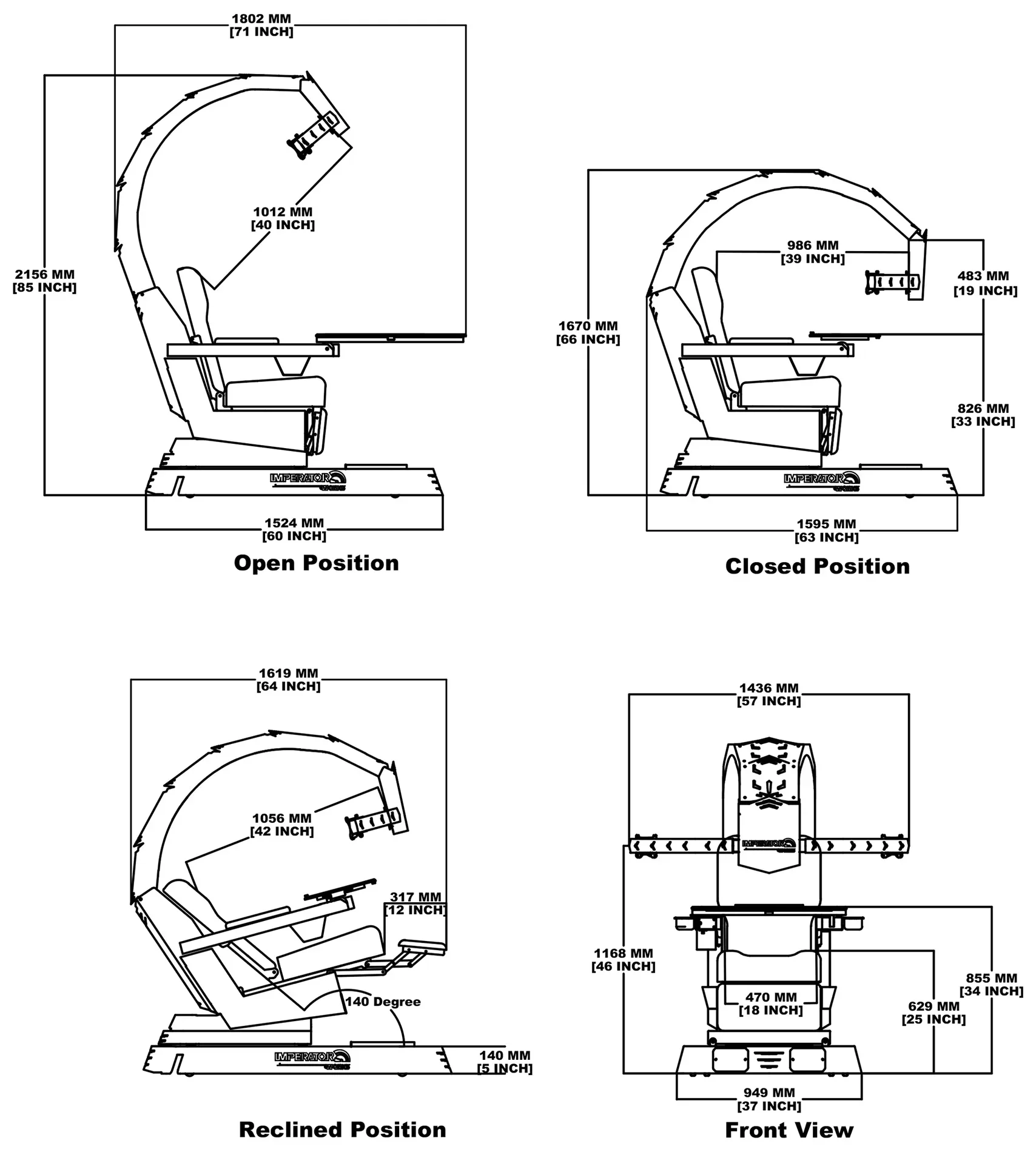 Cadeira de couro genuíno com Massagem, ergonômico reclinável, gravidade High End, Cockpit Gaming, Oem Imperial Works, Iwo Modelo, IWR1