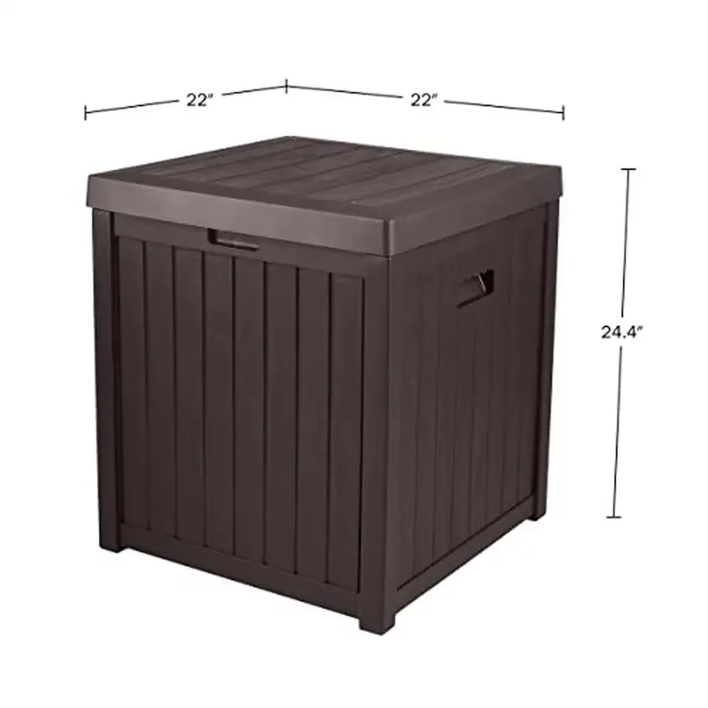 50 Gallon Outdoor Storage Box Waterproof Deck Box Pool Patio Furniture Cushions Garden Tools Storage Bin Durable Resin