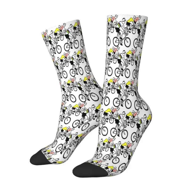 Y2K Cycling Figures In A Peloton Bike Andy Warhol Bicycle Socks Male Mens Women Autumn Stockings Printed