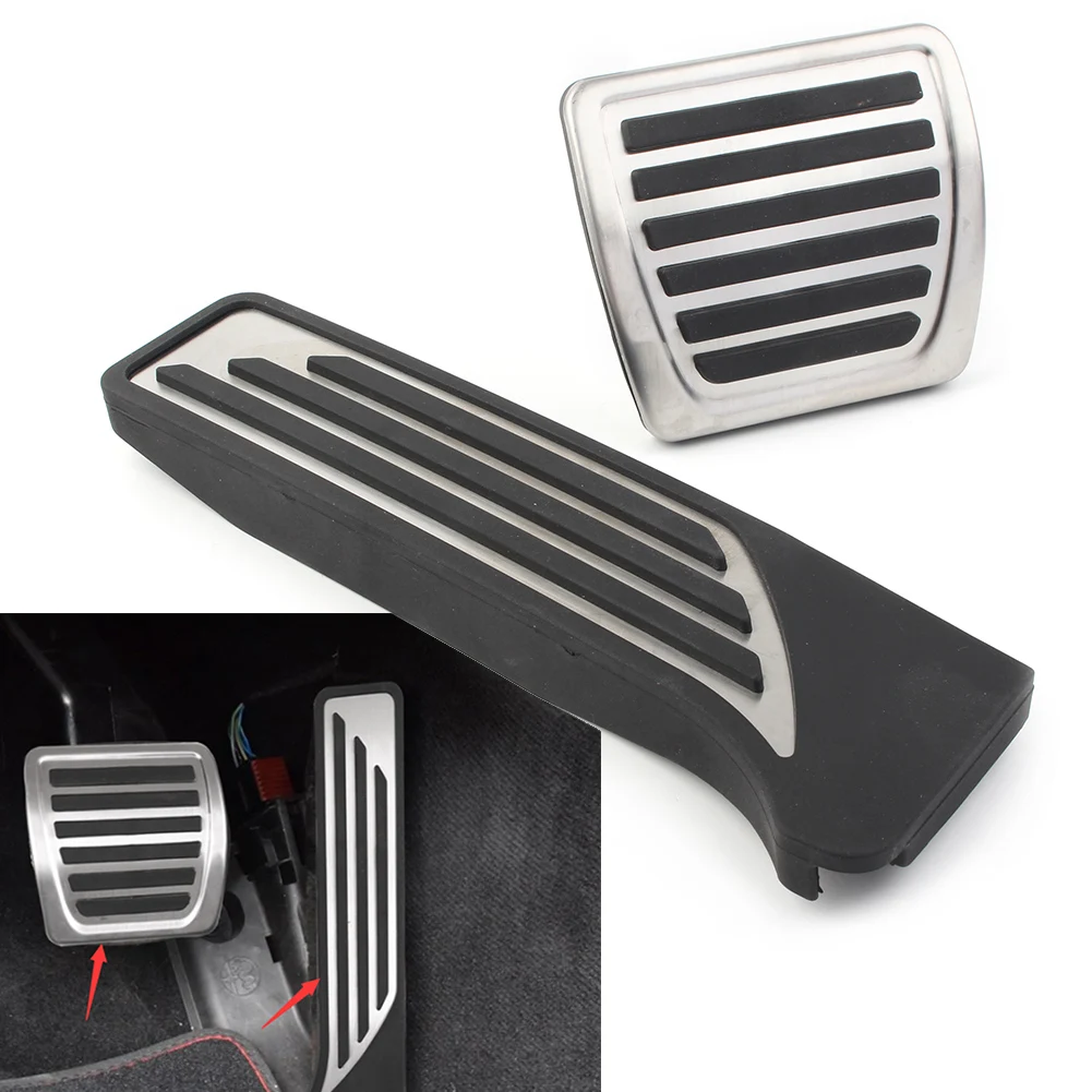 MT Accelerator Brake Footrest Pedal Pad Stainless Decoration For Alfa Romeo Giulia/Stelvio 2017 2018 2019 2020