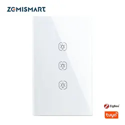 Zemismart Tuya Zigbee Switch Neutral Required US Interruptor Smart Life Remote Control Alexa Google Home Light Switches