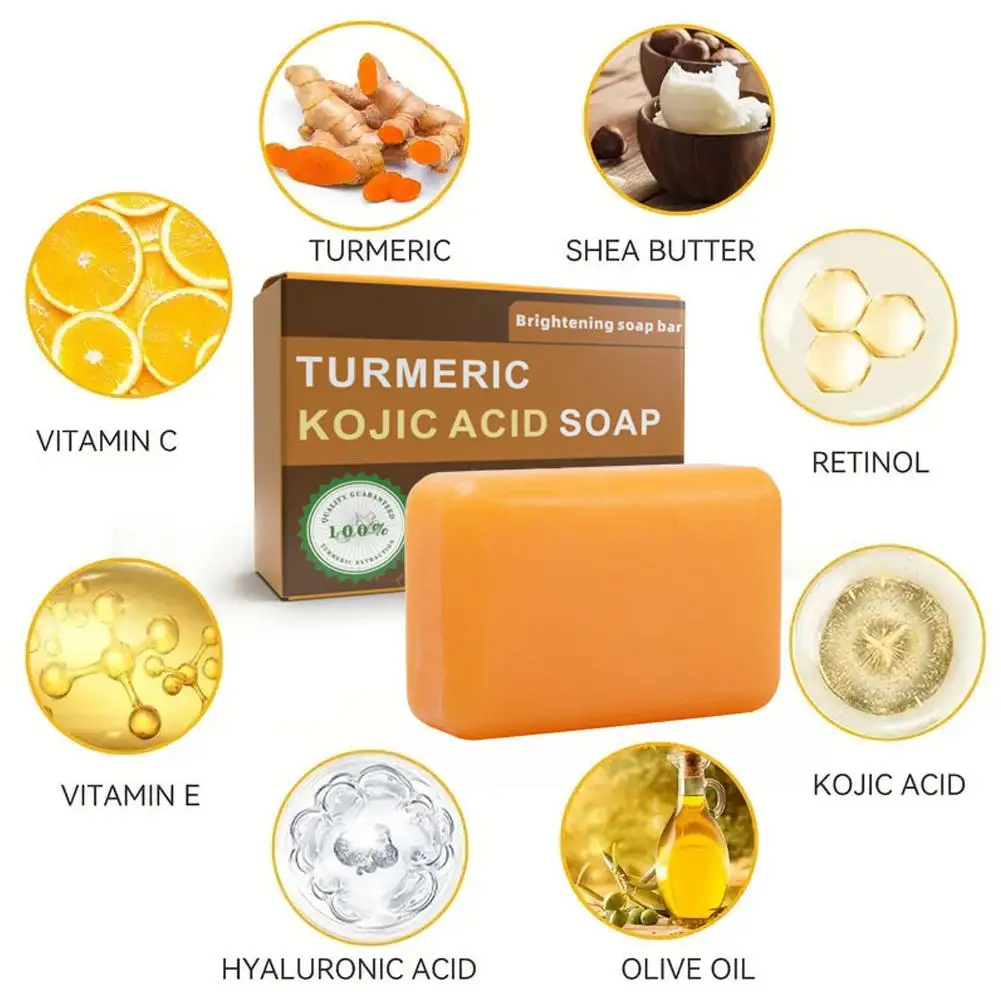الكركم صابون شامبو الليمون كوجيك حمض الصابون دش وصابون الوجه تنظيف الجسم اشراق الصابون بار العناية بالبشرة 1 قطعة