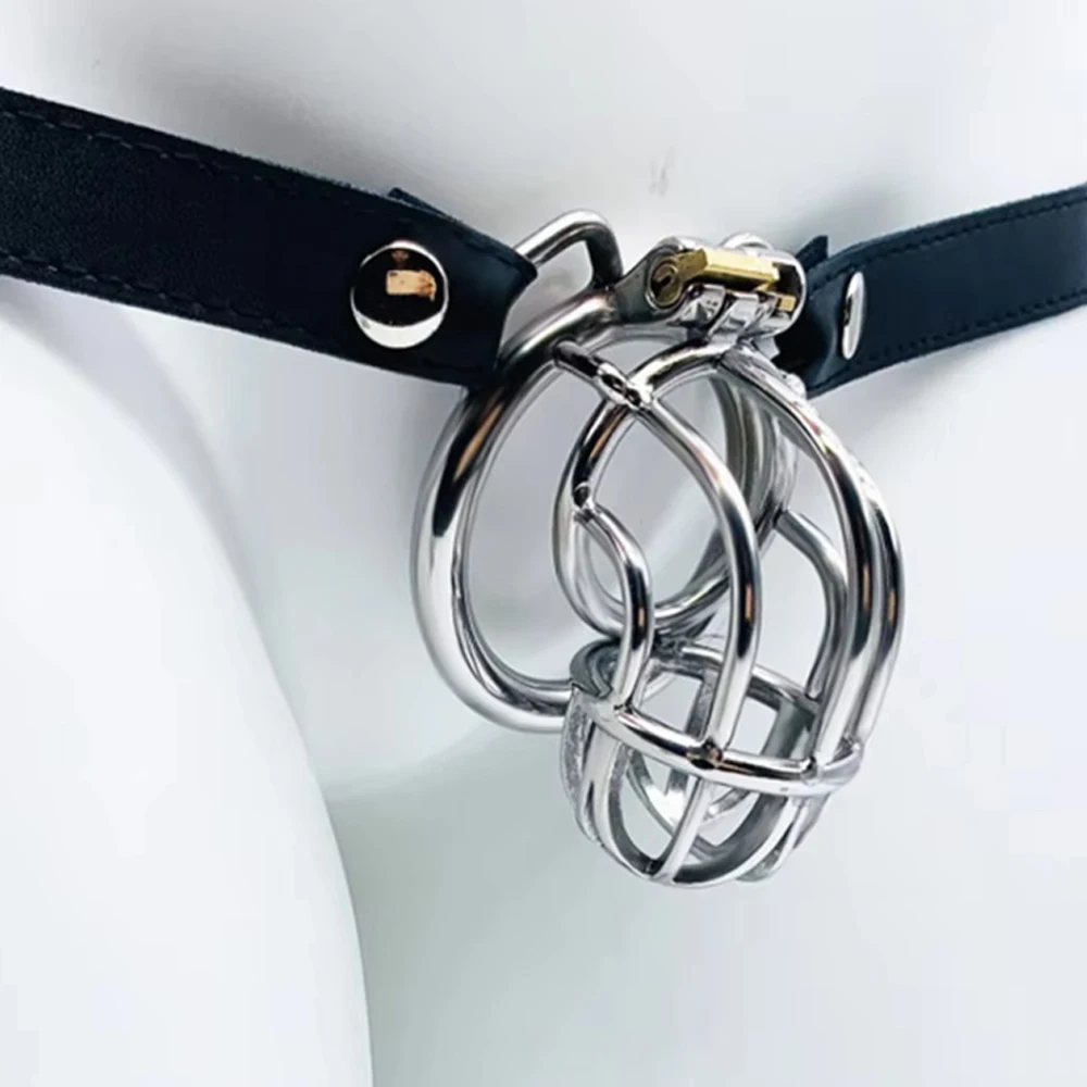 Metal Curved Chastity Cage With Chastity Belt Penis Restraints Lockcock   Bondage BDSM Sex Toys For Men Couples