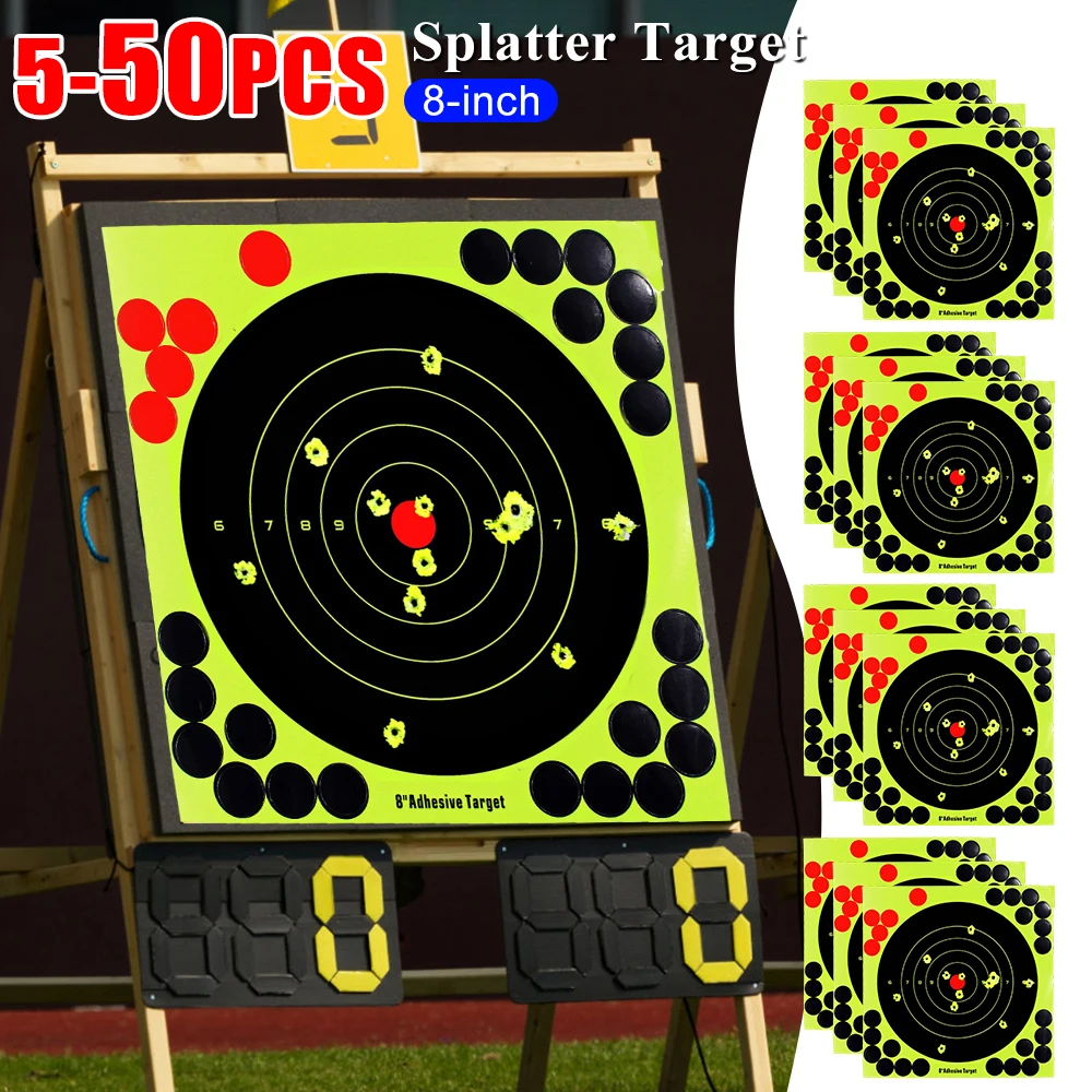 5/10Pcs Splatter Objective 8-Inch Targets Stickers for SHOOT Target Adhesive Reactivity Aim for SHOOT Competitions Practice