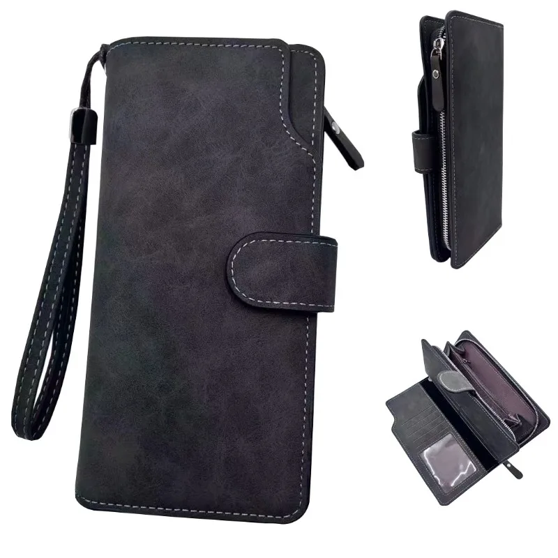 

Мужской длинный кошелек с несколькими слотами для карт, деловой клатч, многофункциональный клатч большой емкости, сумка на молнии с пряжкой для мобильного телефона