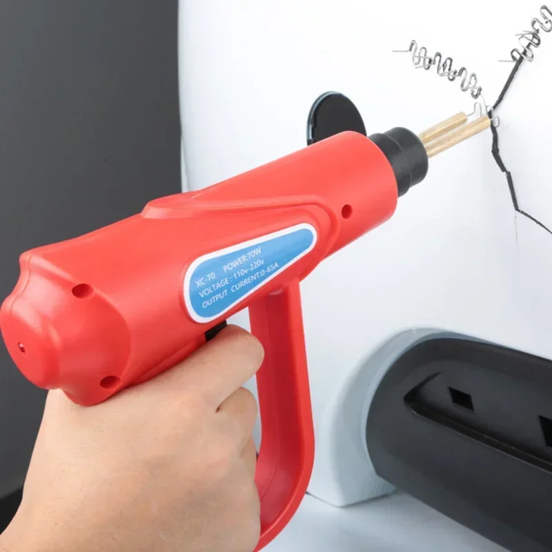 70W Professional Hot Stapler Plastic Repairing Machine Quickly Heat Up To 400℃ Auto Bumper Repair Tool Red