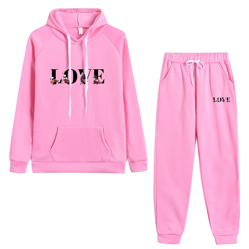 Quality Women\'s Tracksuit Two Piece Set for Women Fashion Jogging Sweatshirt Suit Drawstring Sports Daily Hooded Pullover Casual