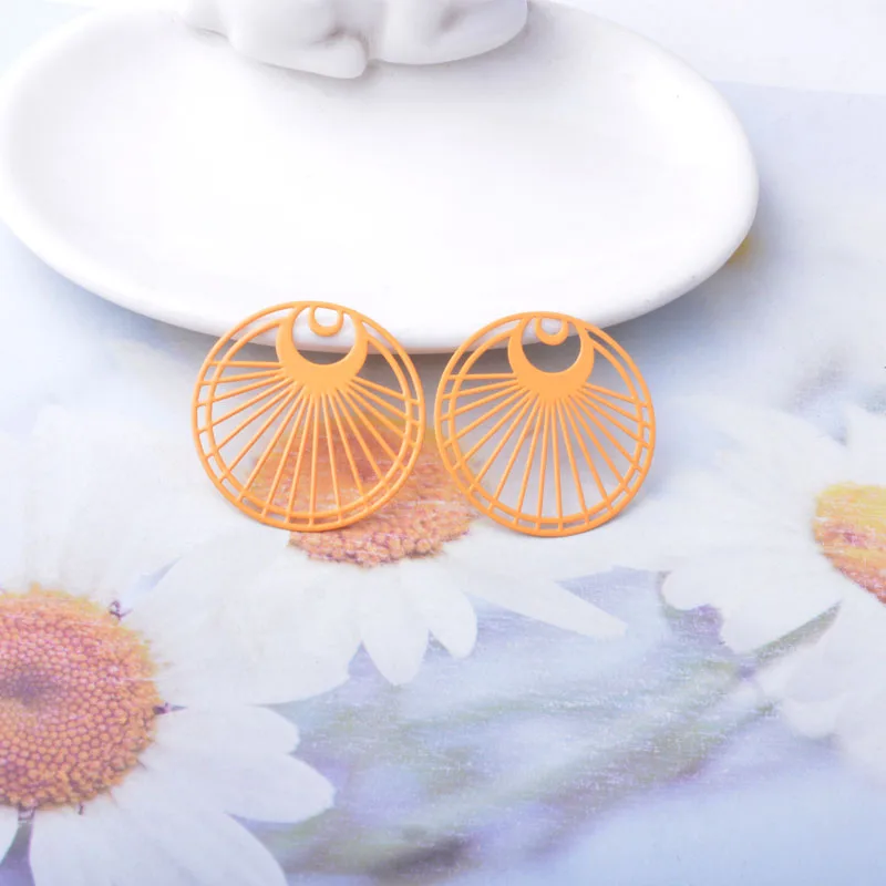 30 Stück AB8769 30*30mm Messing Bemalte Runde Anhänger DIY Schmuck Ohrring Zubehör – Detail 5
