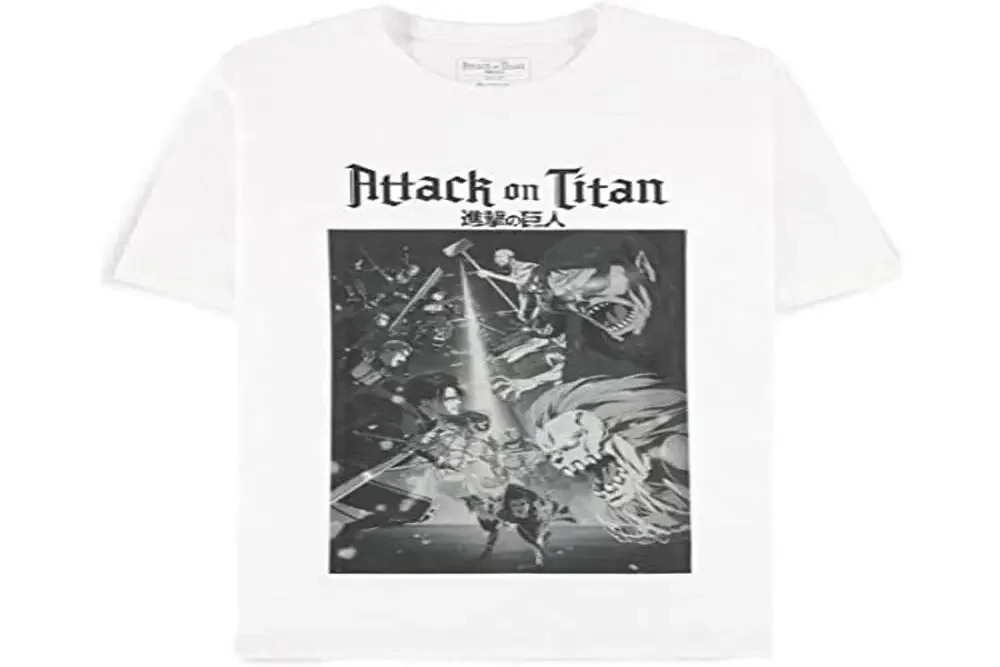 DIFUZED ATTACK ON TITAN - Saison 4 - T-Shirt Homme (2XL)   High Quality 100%Cotton Short Sleeve