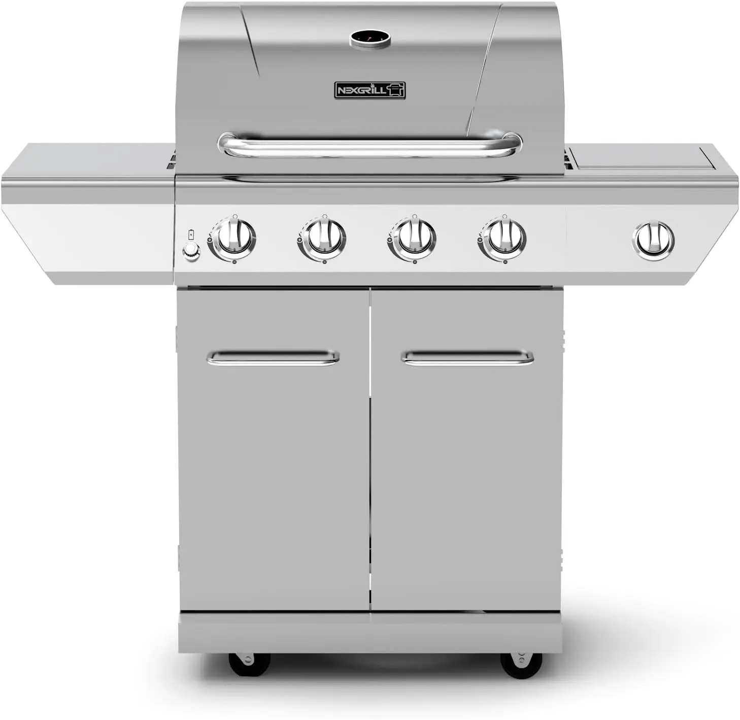 

Nexgrill 4-Burner Propane Gas Grill in Stainless Steel with Side Burner, 60000BTUs, 626 sq. in. Cooking Space, Perfect for Outdo