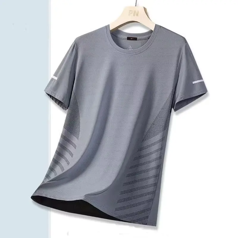 

1pcs Men's Quick Drying T-shirts Males Breathable Running Hiking Fishing Tees Soft Elasticity Outdoor Sports Short Shirts Summer