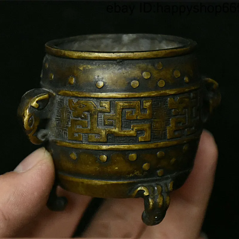 

Collect Old Chinese Bronze Dynasty Dragon Elephant Statue Incense Burner Censer Desk Decoration Home Accessories