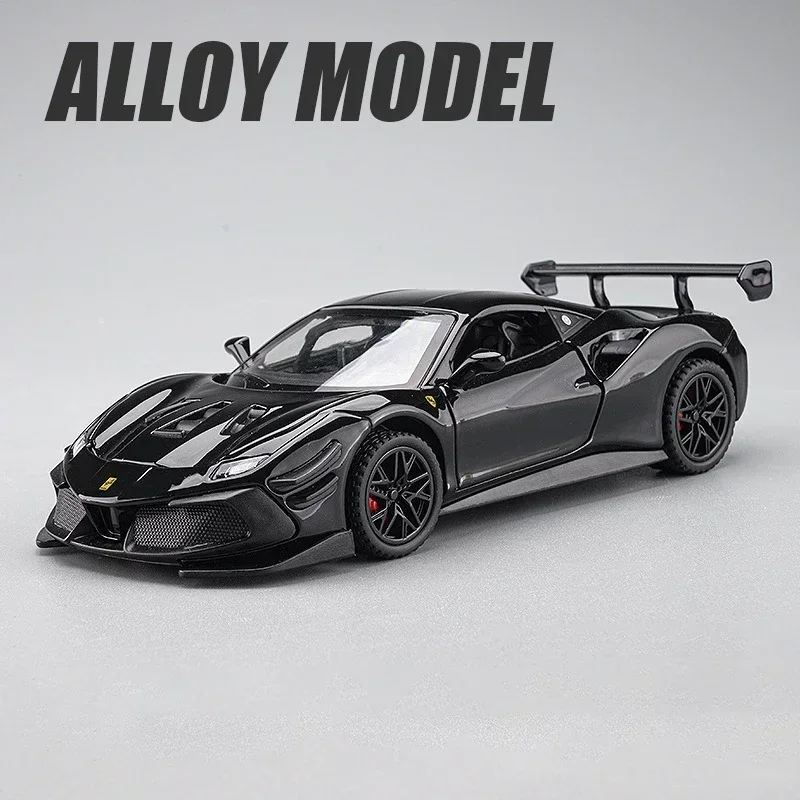 1:32 Ferraris 488 Supercar Alloy Car Diecasts & Toy Vehicles Car Model Sound and light Pull back Car Toys For Kids Gifts