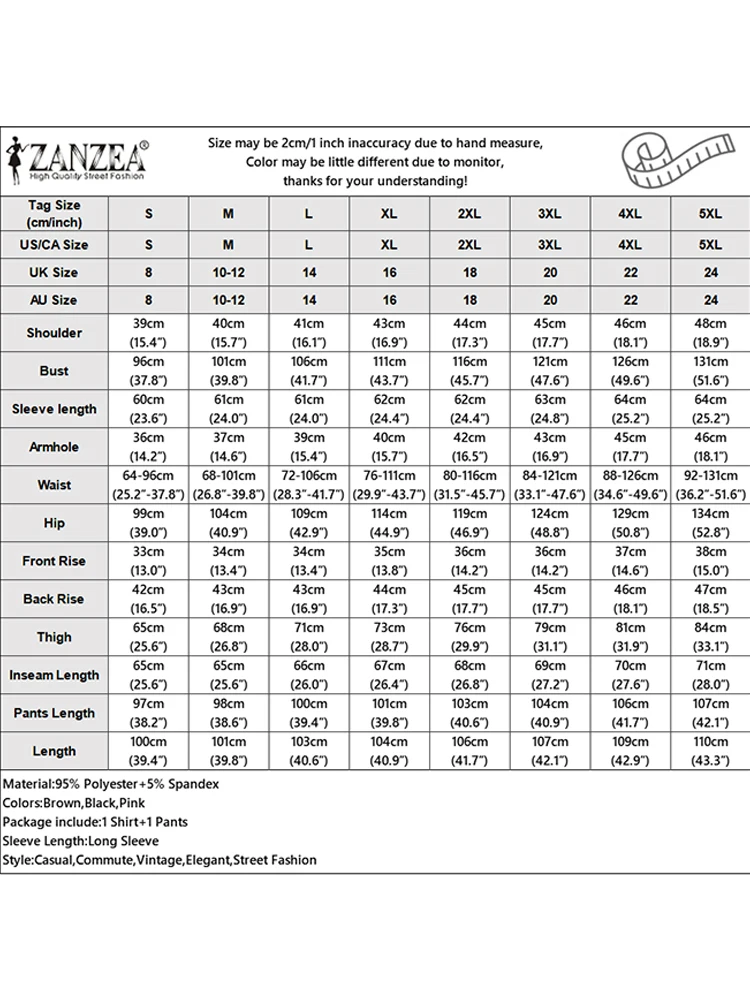 ZANZEA 2025 Vrouwen Gestreepte Outfits Zomer Pakken Sets Casual Revers Hals Lange Shirts Elastische Taille Broek Elegante Bijpassende Sets