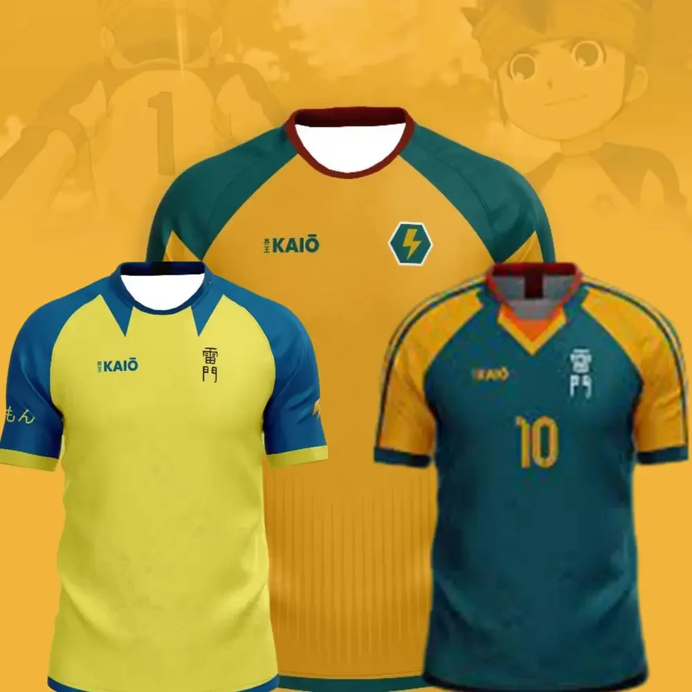 Japan Soccer Anime Jersey Inazuma Eleven Kaio 3D Print T-shirt Men Women Fashion Short Sleeve Tops Tees Mark Evens Tshirt Sports