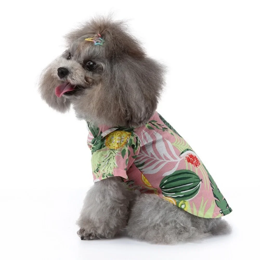 Hawaiian Style Leaf Printed Pet Beach Shirts Summer Dog Clothes for Puppy Small Large Cat Dog Chihuahua Costume Pets Clothing