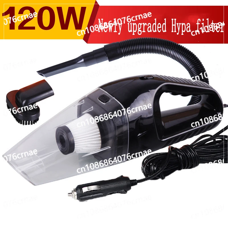 Portable Mini 12V 120W Power Wet and Dry Dual-use Super Suction Handheld Car Vacuum Cleaner Detachable Filter