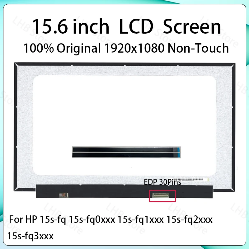 Pantalla LCD para portátil de 15,6 pulgadas NT156FHM N63 NT156FHM-N63 para HP 15s-fq 15s-fq0xxx 15s-fq1xxx 15s-fq2xxx 15s-fq3xxx Panel de matriz de visualización