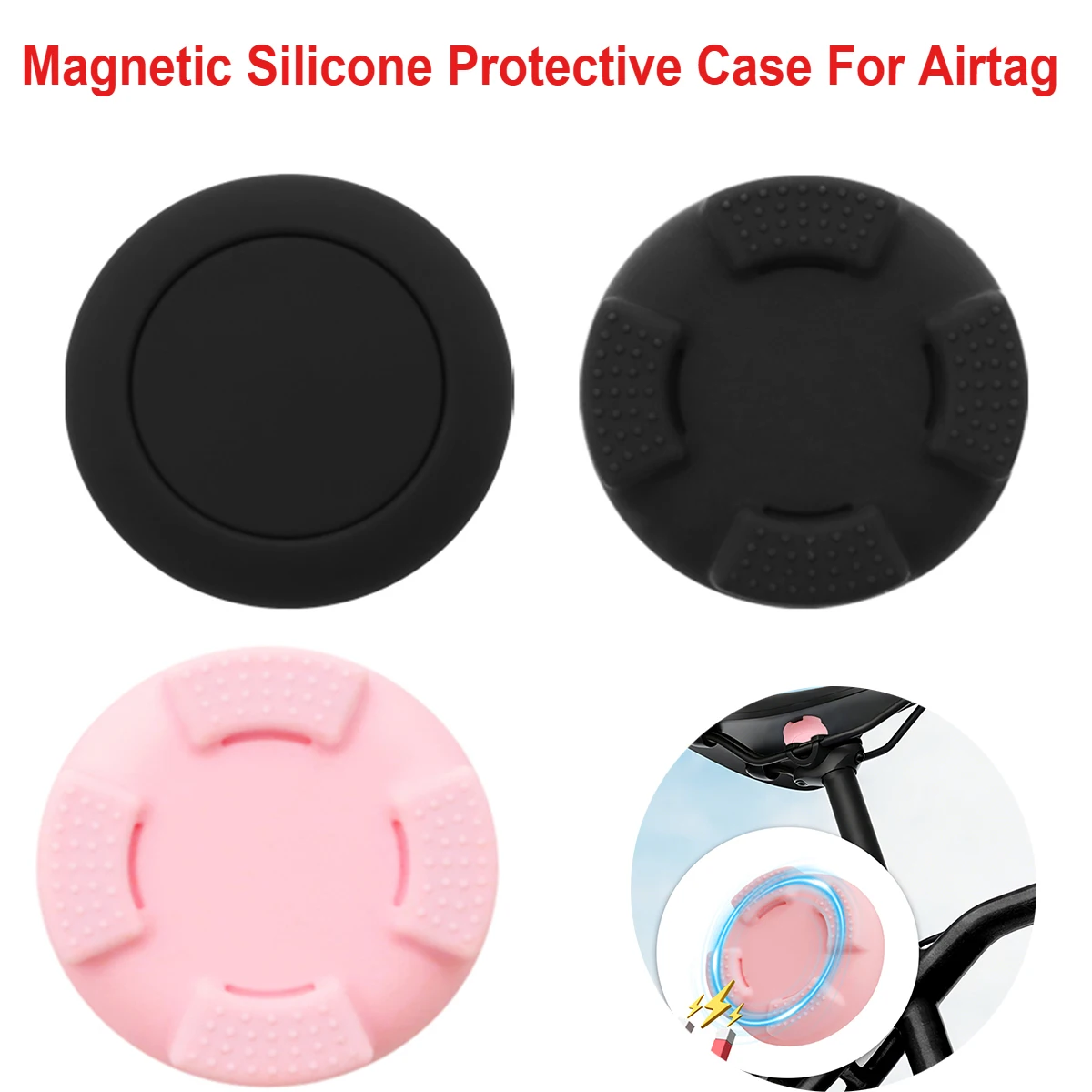 AliExpress CHIICSMART 1PC Magnetic Silicone Protective Case For Airtag Holder Anti-loss Tracker Shell for Airtag Case Motorcycles Car Bike
