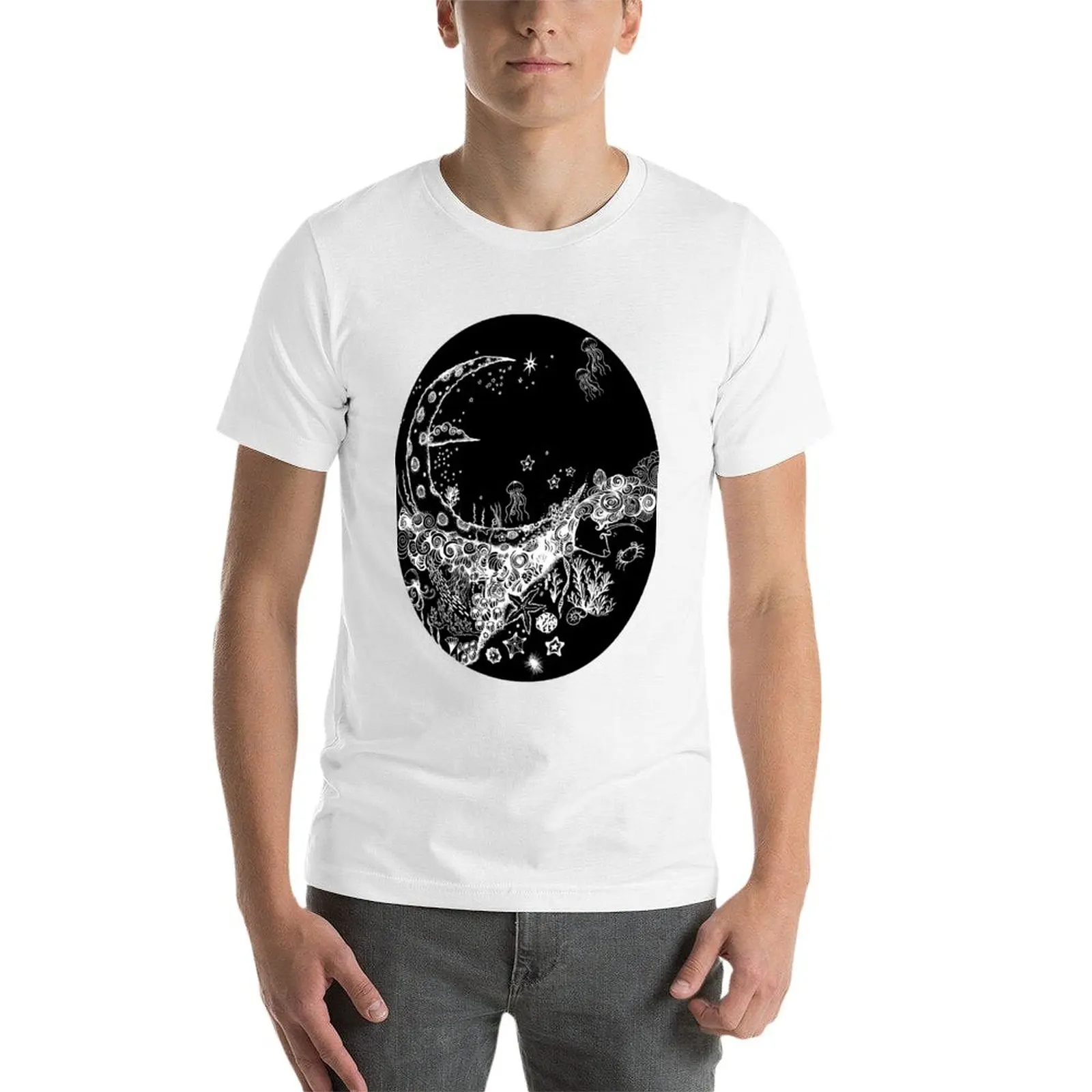 Moon Swallowed By Sea T-Shirt t shirt for man t shirt man designer funny t shirts cotton T-Shirt #4