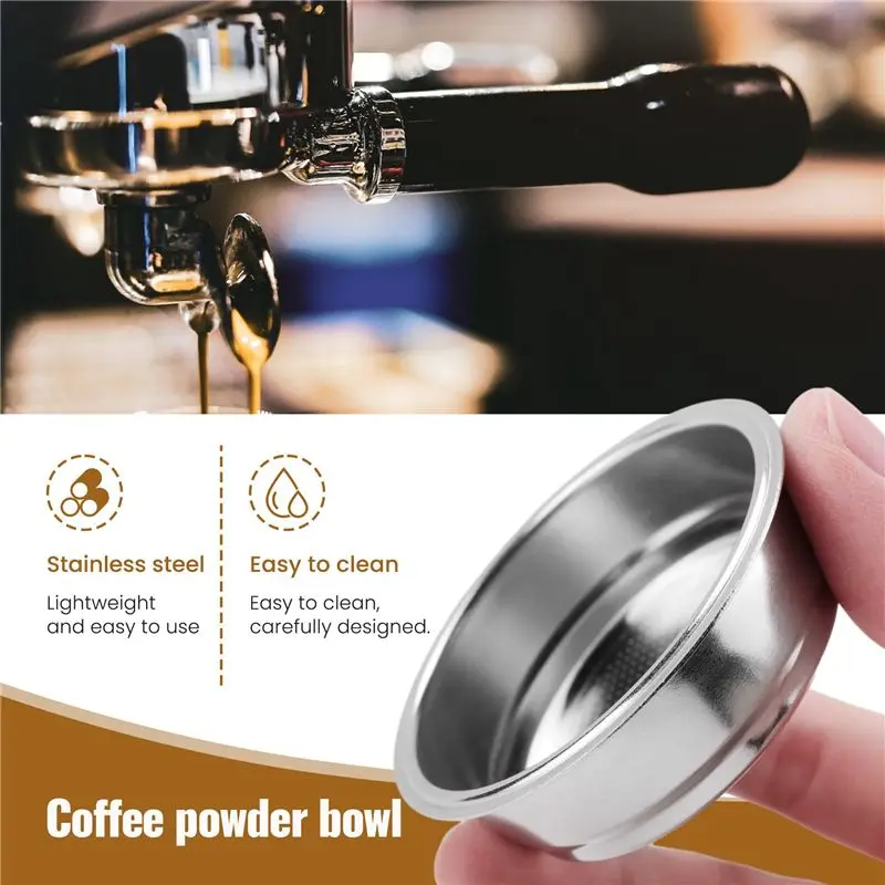 A02M-Coffee Filter,51Mm Stainless Steel Coffee Filter Cup Basket,Non-Pressure Coffee Maker Filters,Coffee Machine Accessory