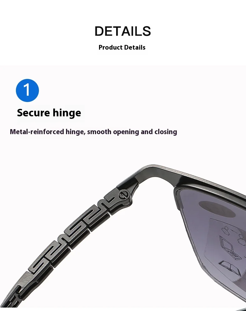 Progressive multifokale Herren-Lesebrille mit automatischem Zoom und doppeltem Verwendungszweck für beide in der Nähe und kann Sonnenbrillen + Lesebrillen herstellen – Detail 7