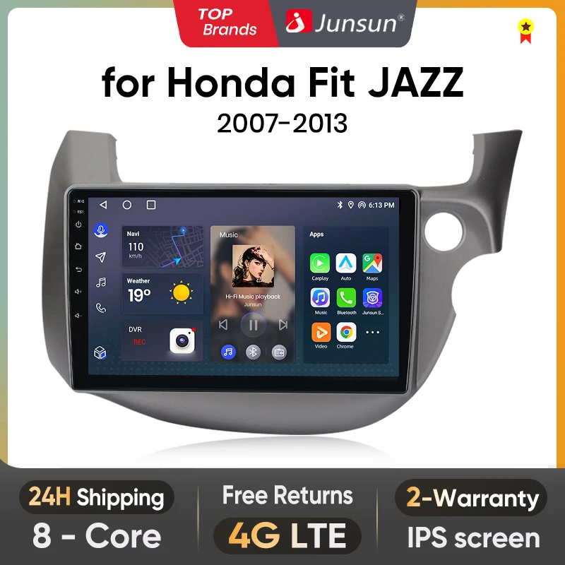 

Junsun V1 AI Voice Wireless CarPlay Android Auto Radio for HONDA FIT JAZZ 2007-2013 4G Car Multimedia GPS 2din autoradio