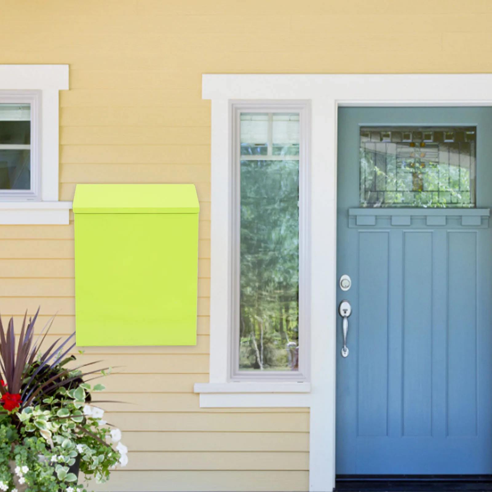 

Wall Mounted Mailbox Green Retro Letter with Lock Large Capacity Durable Metal Suggestion Box for Home Office Garden Supplies