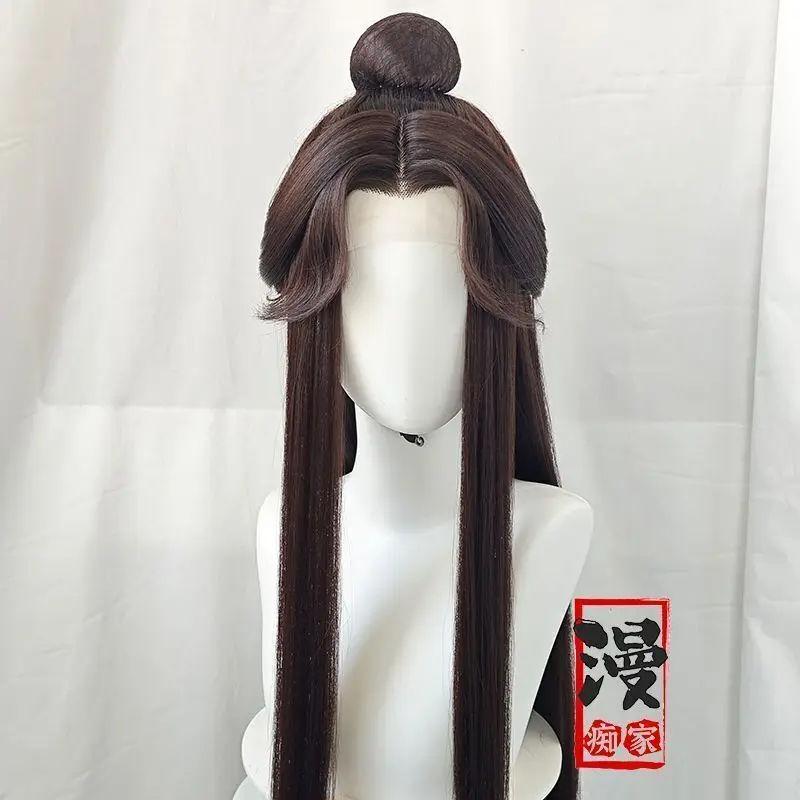 styled Xie Lian Tai Zi Yue Shen Customized Cosplay Brown Wig Tian Guan Ci Fu Heaven Official’s Blessing Huacheng Cos TGCF Wig image 2