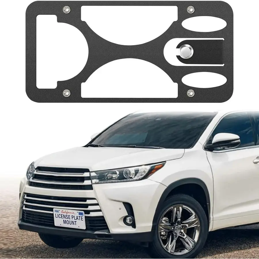 

Drill Front License Plate Bracket Compatible with Toyota RAV4 20132025, AntiTheft No Drill Front Tow Hook License Plate Holder W