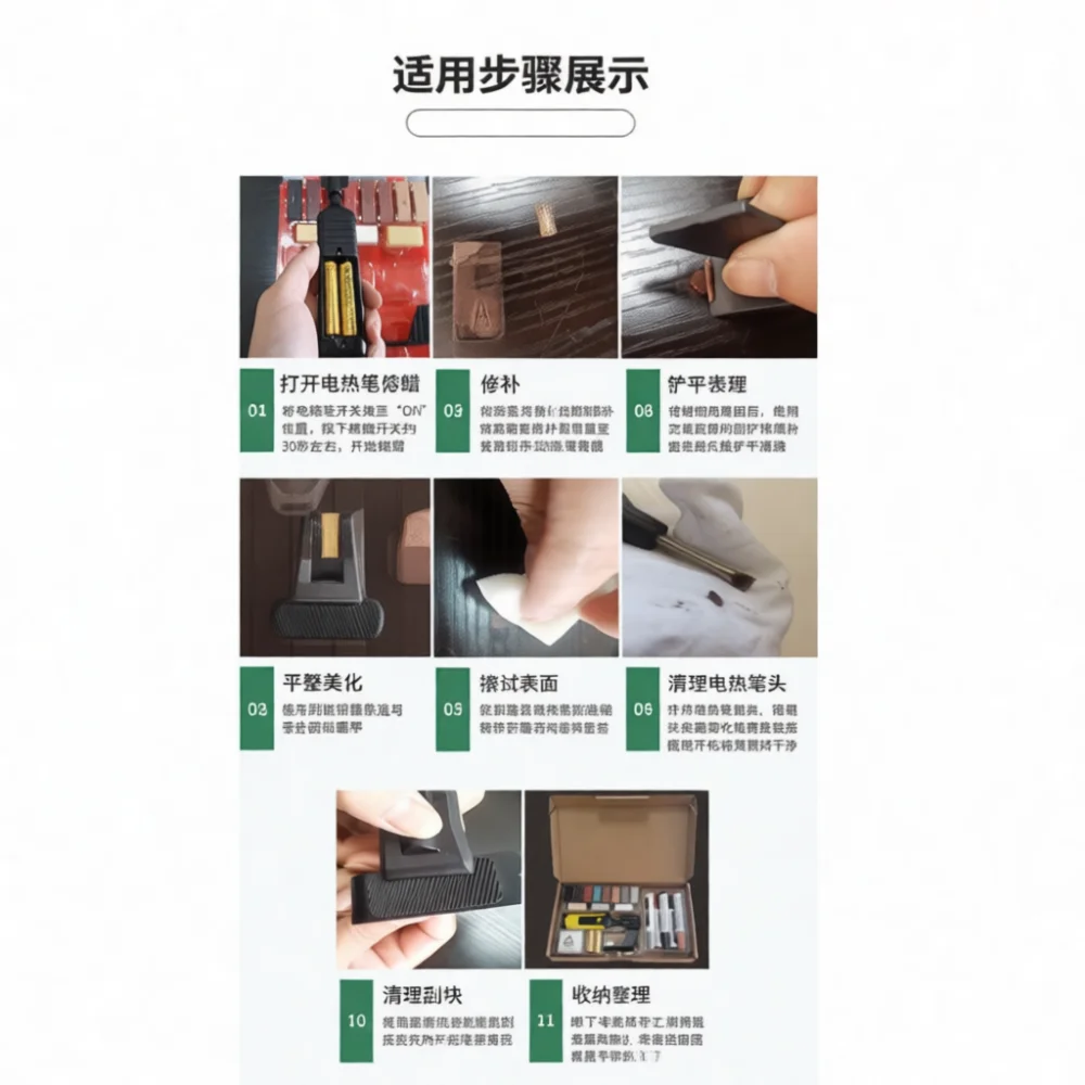 Professional Wood Floor Repair Tool Kit Furniture Scratch Remover Laminate Surface Restoration Set For Home Improvement