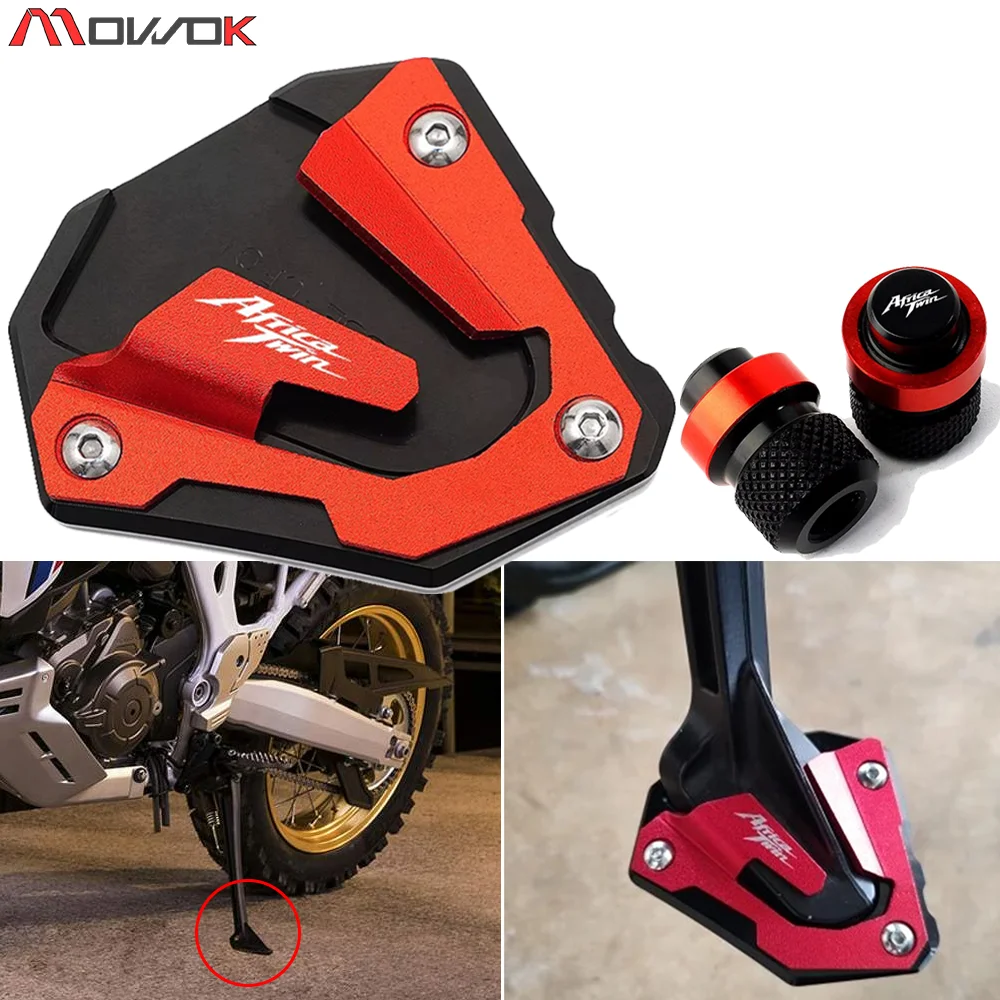 

For Honda Africa Twin CRF1000L 2016-2019 CRF 1000L Africatwin Motorcycle Kickstand Side Stand Enlarger Pad Tire Valve Air Caps