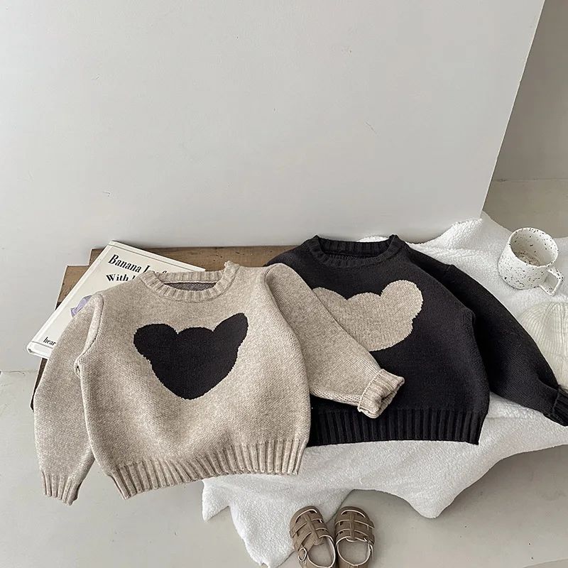 2024 Autumn Baby Girls Boys 0-3 Years Long Sleeve Knitting Sweaters Two Colors