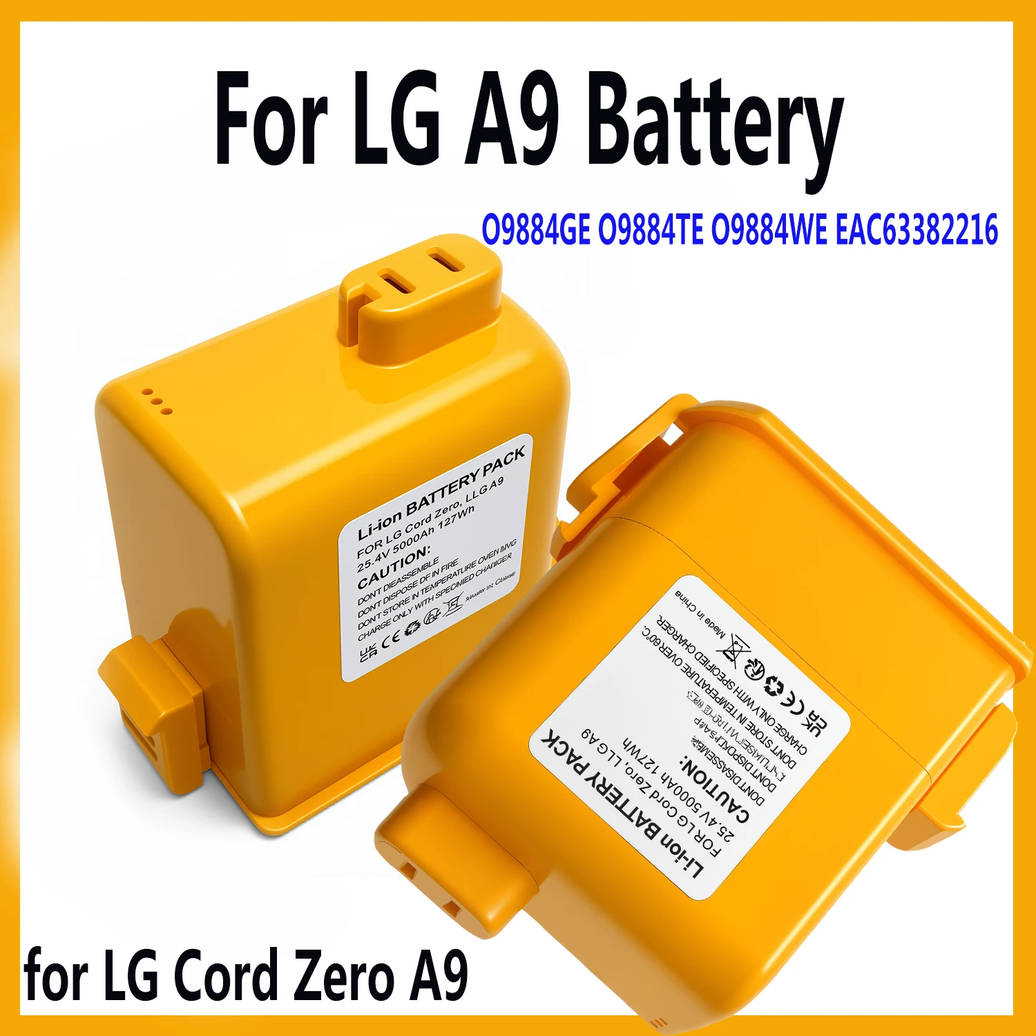 Replacement Battery for Cord Zero A9,A9 PLUS A905M A907GMS A905RM A908MVR 25.2V 5000mAh