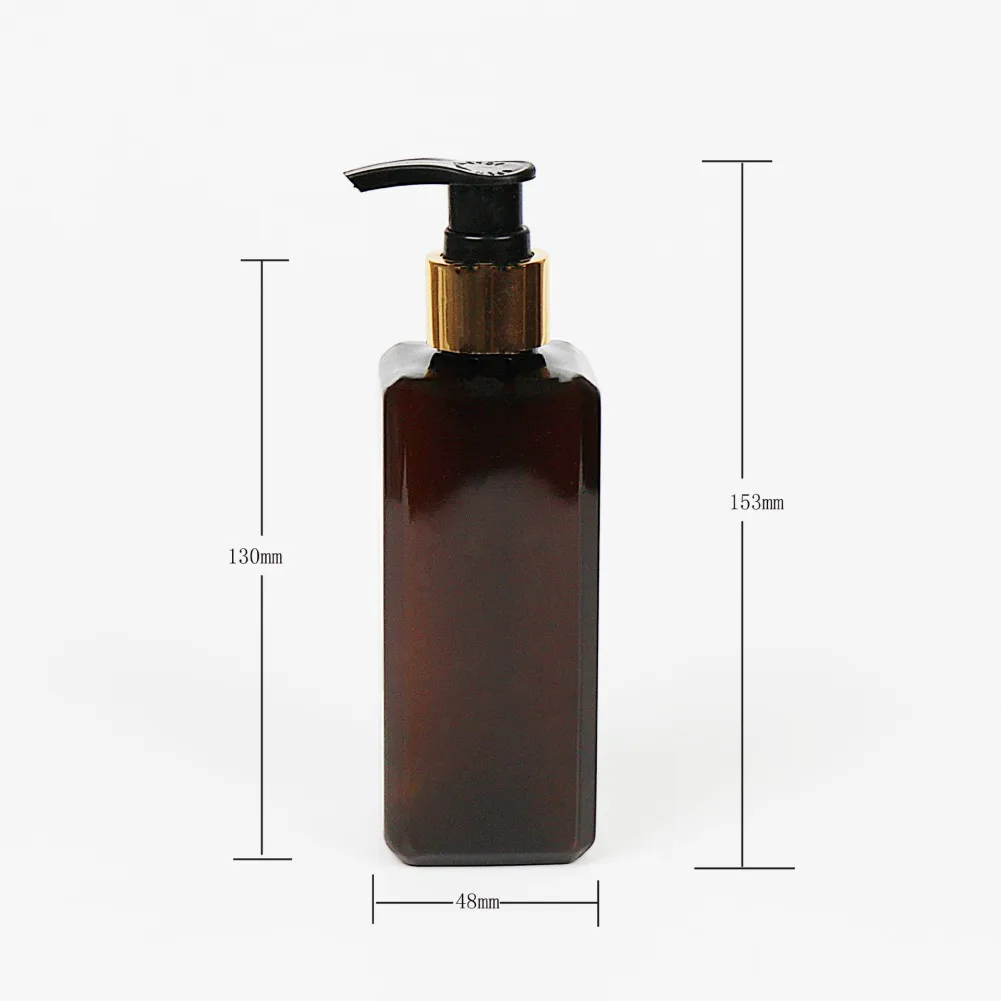 Liquid Soap Dispenser Bottle Refillable Punp Bottle Square Bathroom Shampoo Conditioner Shower Gel Sub-bottling Container 200ml