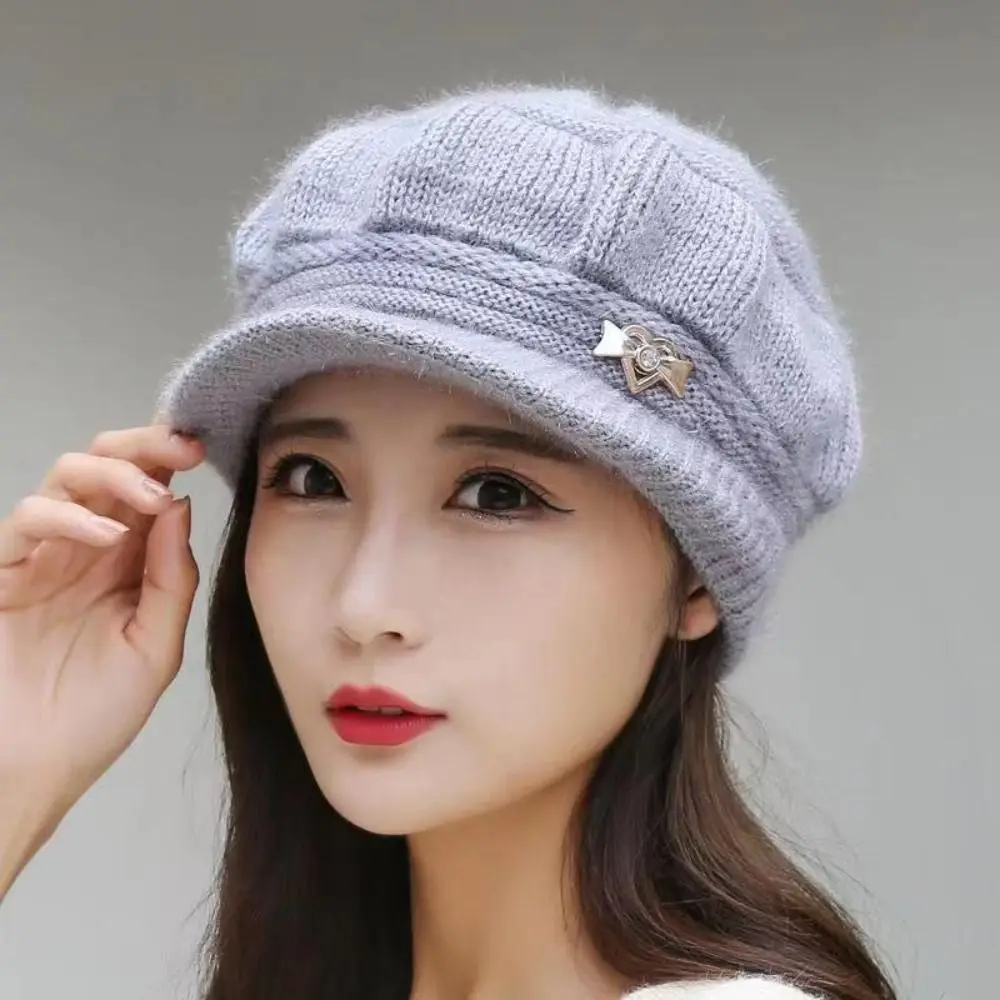 Fashion Knitted Knitted Hat Keep Warm Ear Guard Pumpkin Beret Hat Windproof Winter Hat Beanies Woman