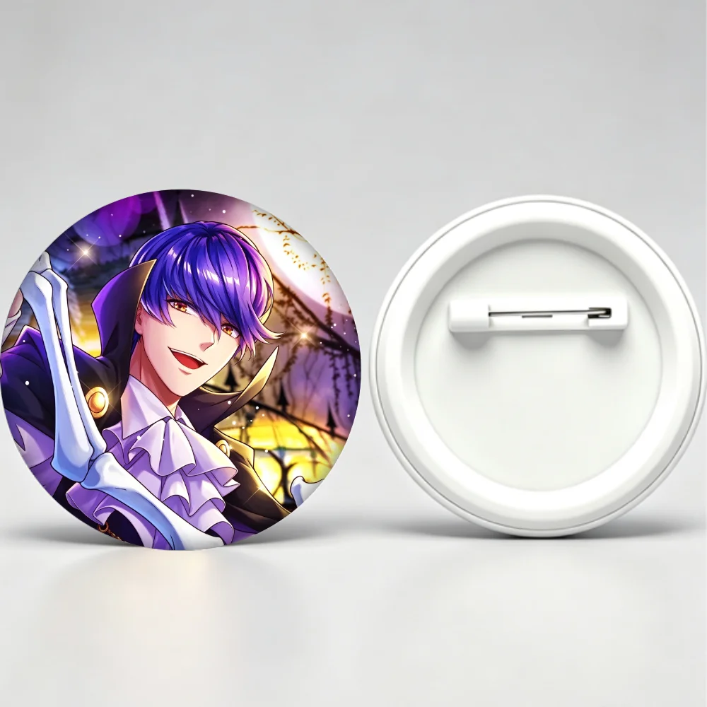 Anime Game Obey Me Leviathan Coin Badge Creative Cartoon Character Lapel Pins Round Cosplay Brooch for Bag Clothes Decor Gifts